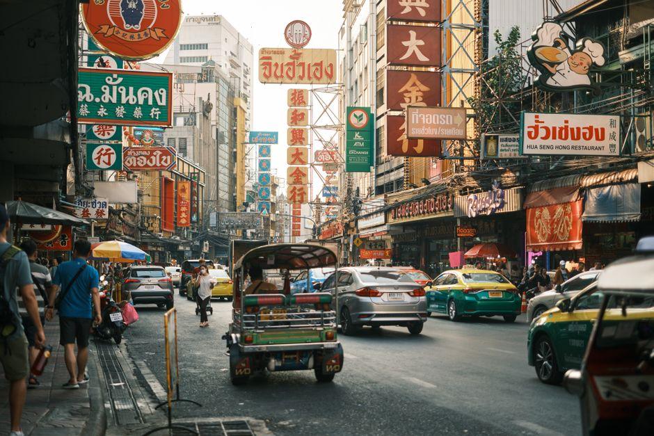 Vibrant Street Scene in Bangkok S Chinatown